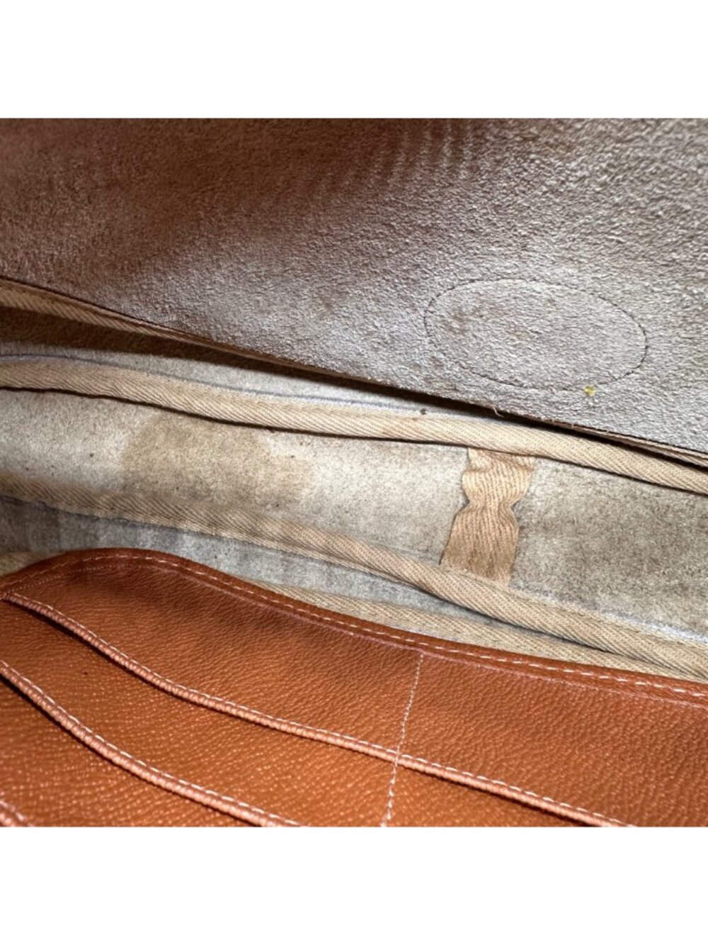Vintage Dooney & Bourke Purse Crescent Sac Shoulder Bag Taupe Leather 1990s USA - Picture 15 of 16